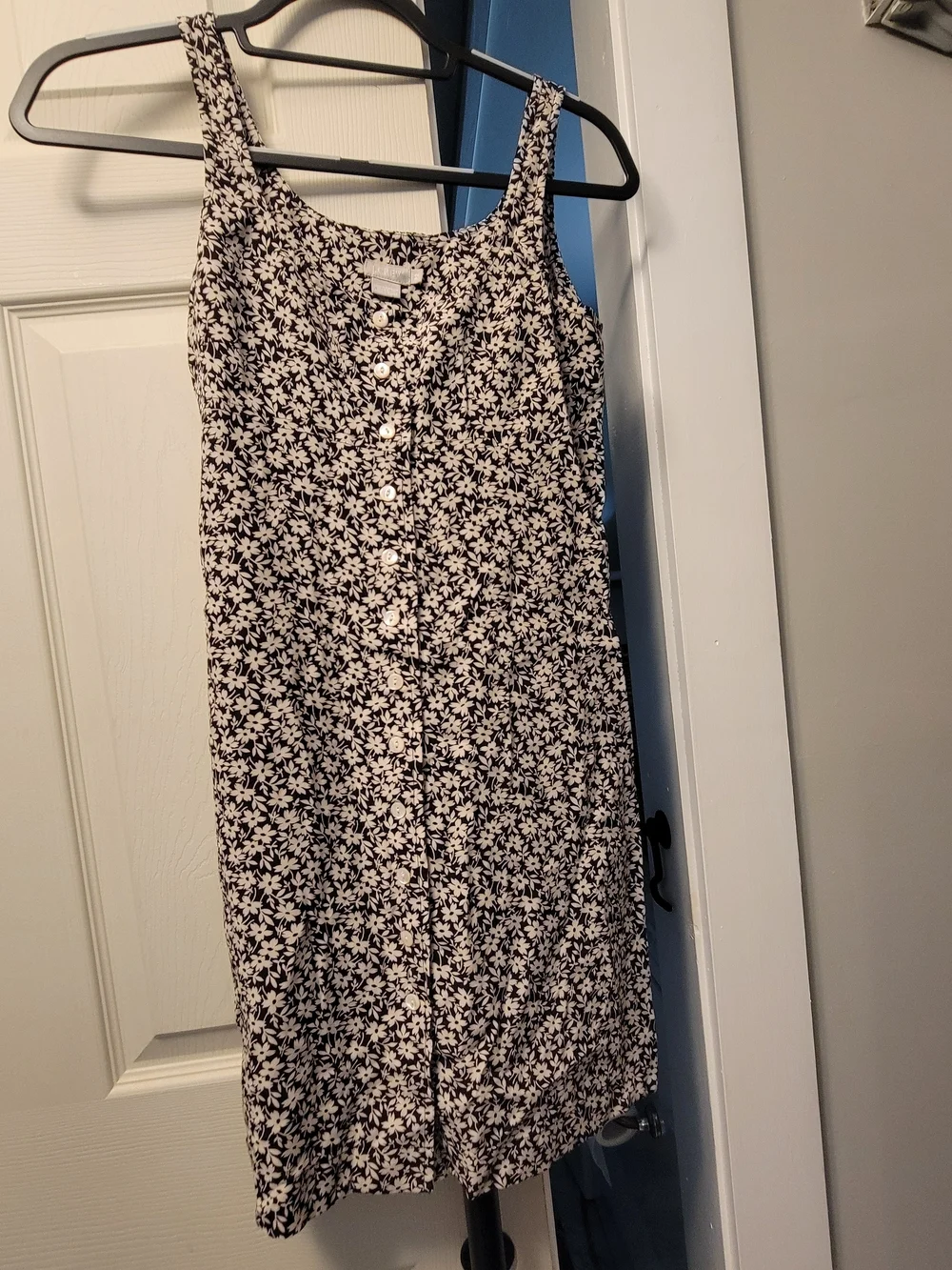 J. Crew Black & White Floral Tank Mini Dress